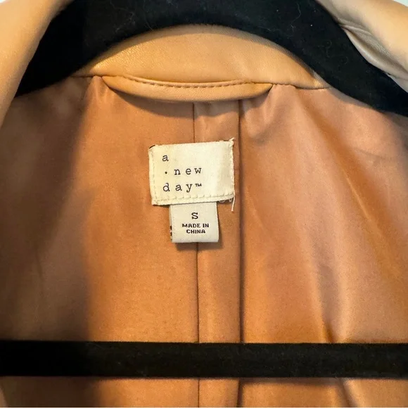 A New Day Brown Leather Coat/Bazer - Picture 3 of 7